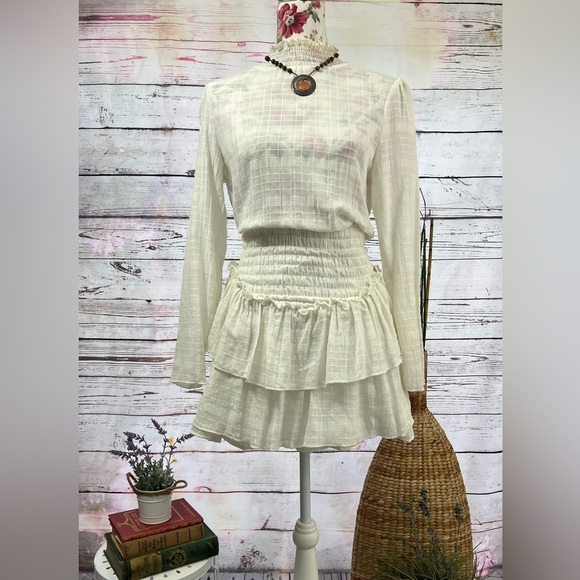 ASOS Design High Neck Shirred Waist Mini Dress NWT - Picture 2 of 8